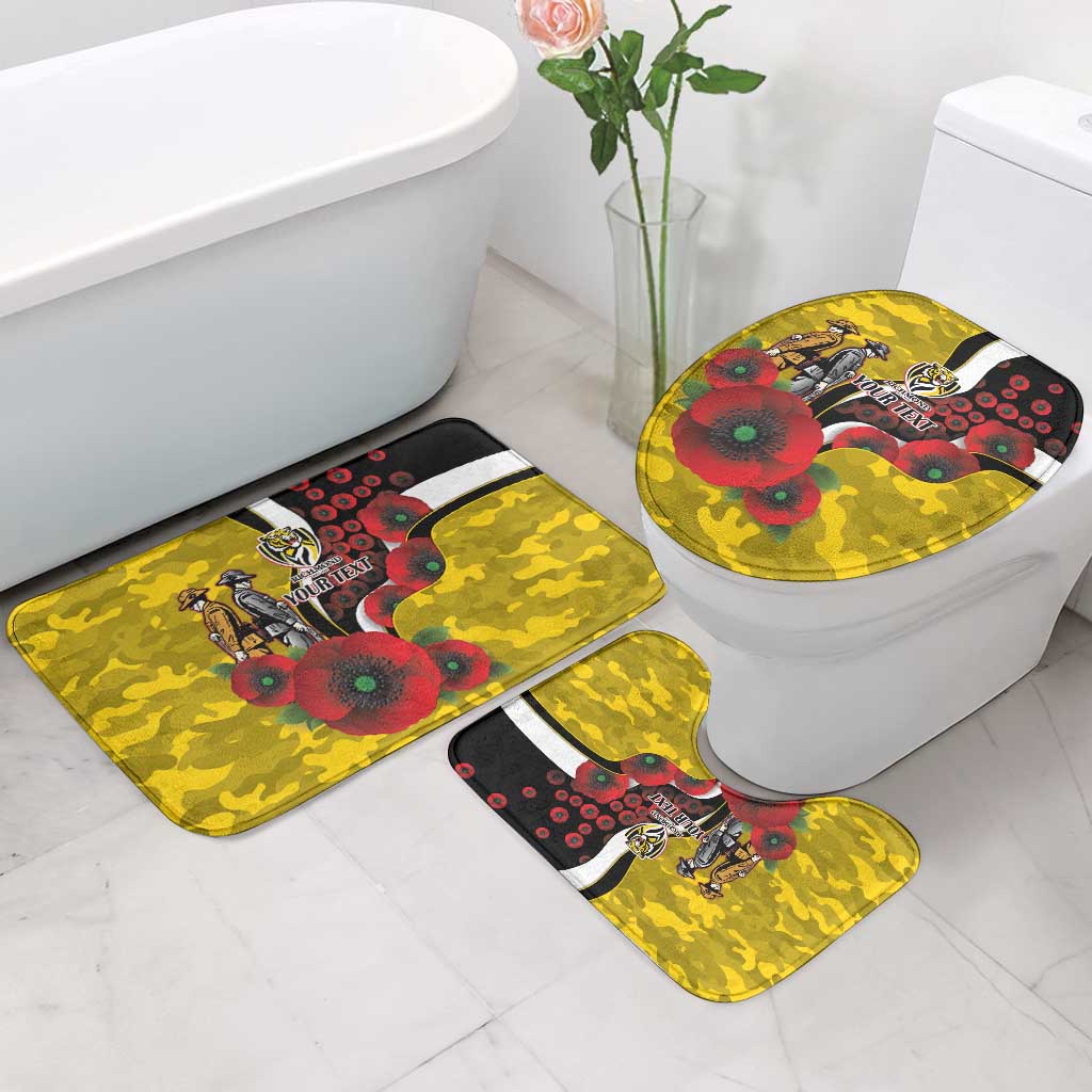Richmond Tigers ANZAC Personalised Bathroom Set Lest We Forget Poppy Camo