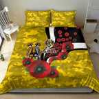 Richmond Tigers ANZAC Personalised Bedding Set Lest We Forget Poppy Camo