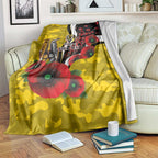 Richmond Tigers ANZAC Personalised Blanket Lest We Forget Poppy Camo