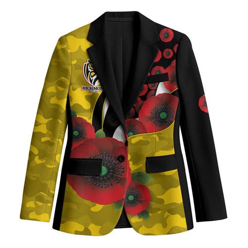 Richmond Tigers ANZAC Personalised Blazer Lest We Forget Poppy Camo