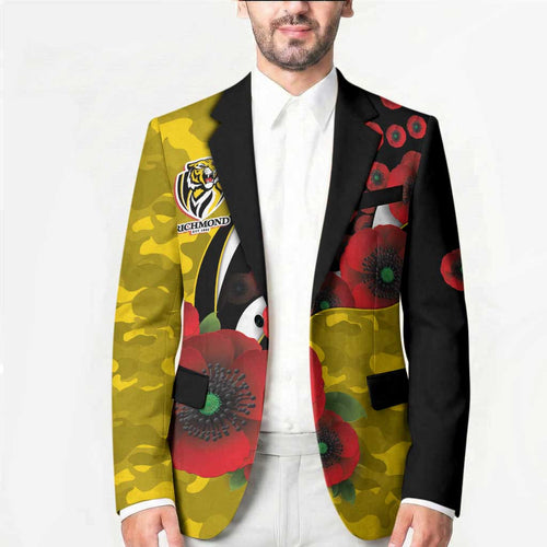 Richmond Tigers ANZAC Personalised Blazer Lest We Forget Poppy Camo