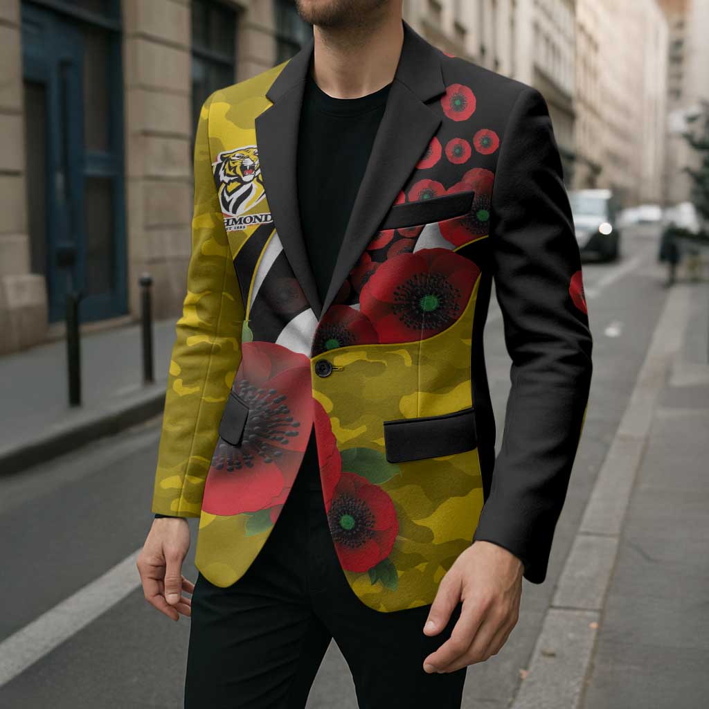 Richmond Tigers ANZAC Personalised Blazer Lest We Forget Poppy Camo