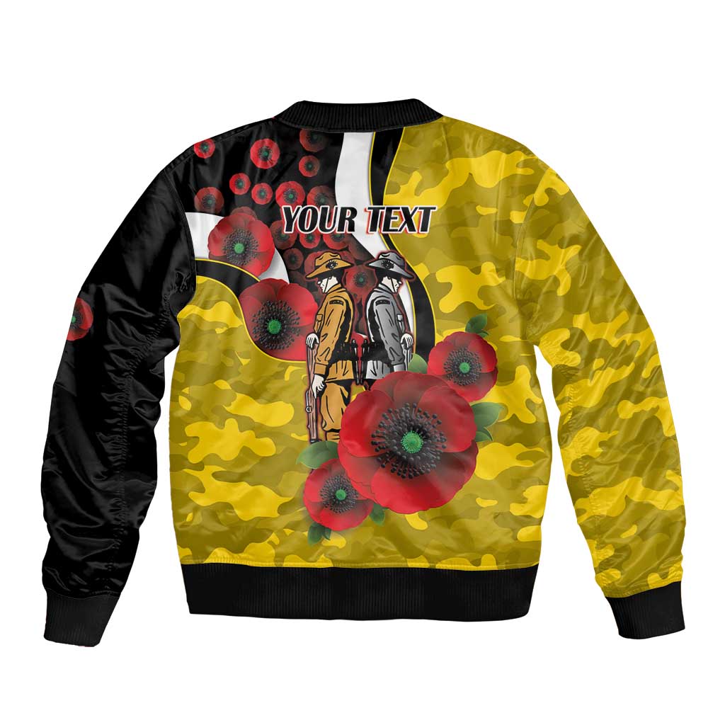 Richmond Tigers ANZAC Personalised Bomber Jacket Lest We Forget Poppy Camo