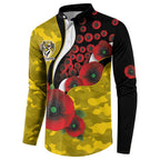 Richmond Tigers ANZAC Personalised Button Sweatshirt Lest We Forget Poppy Camo