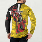 Richmond Tigers ANZAC Personalised Button Sweatshirt Lest We Forget Poppy Camo