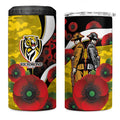 Richmond Tigers ANZAC Personalised 4 in 1 Can Cooler Tumbler Lest We Forget Poppy Camo