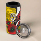 Richmond Tigers ANZAC Personalised 4 in 1 Can Cooler Tumbler Lest We Forget Poppy Camo