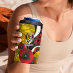 Richmond Tigers ANZAC Personalised 4 in 1 Can Cooler Tumbler Lest We Forget Poppy Camo