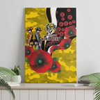 Richmond Tigers ANZAC Personalised Canvas Wall Art Lest We Forget Poppy Camo