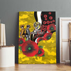 Richmond Tigers ANZAC Personalised Canvas Wall Art Lest We Forget Poppy Camo