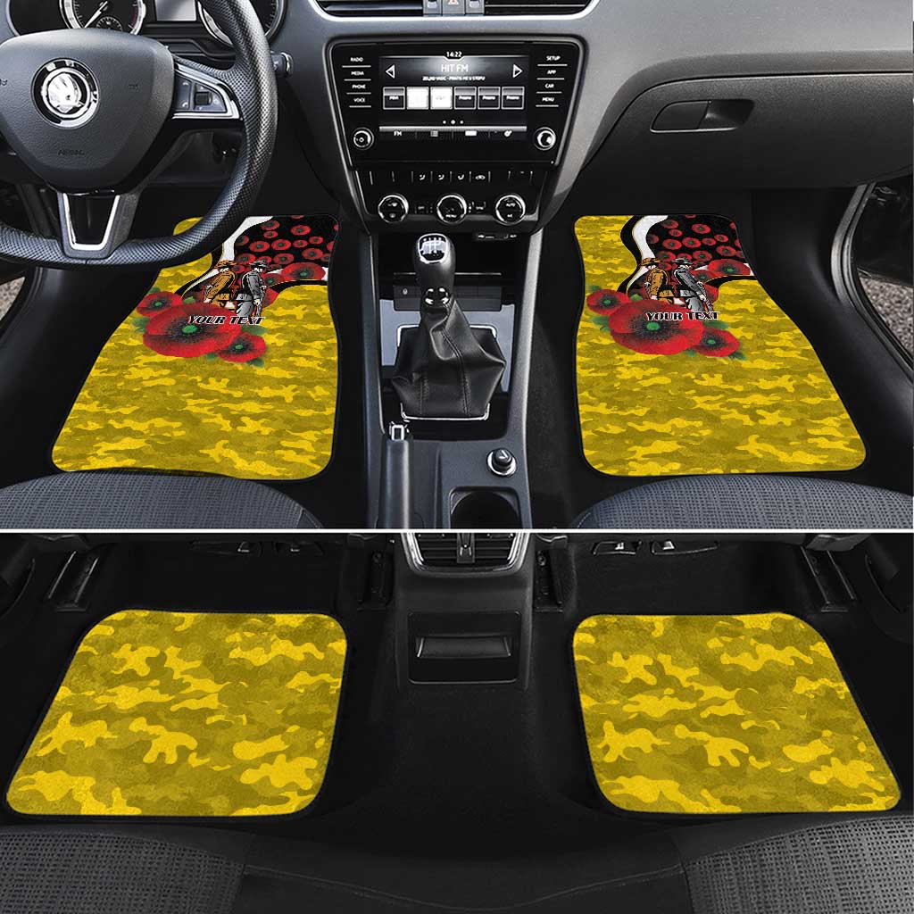 Richmond Tigers ANZAC Personalised Car Mats Lest We Forget Poppy Camo