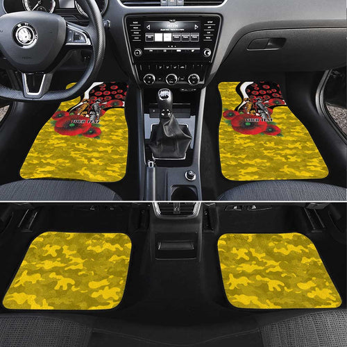 Richmond Tigers ANZAC Personalised Car Mats Lest We Forget Poppy Camo