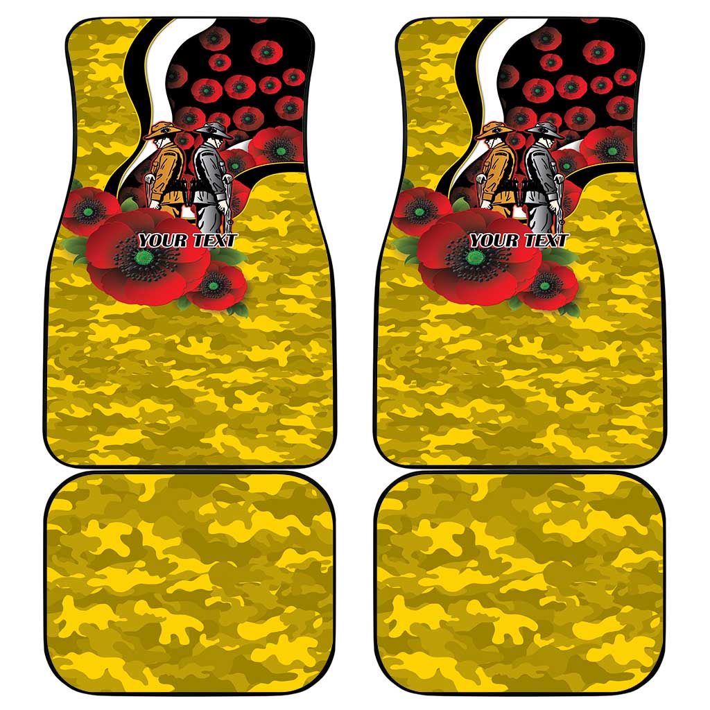 Richmond Tigers ANZAC Personalised Car Mats Lest We Forget Poppy Camo
