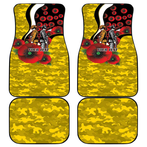 Richmond Tigers ANZAC Personalised Car Mats Lest We Forget Poppy Camo