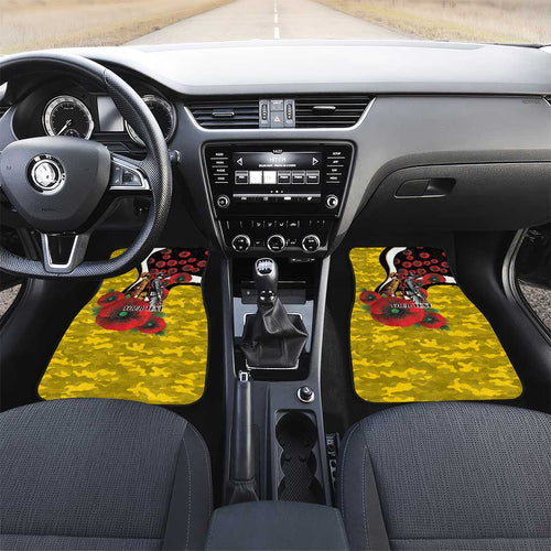 Richmond Tigers ANZAC Personalised Car Mats Lest We Forget Poppy Camo