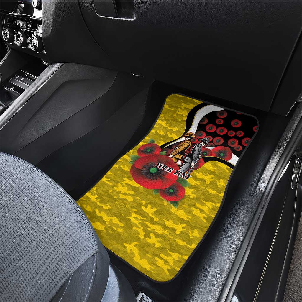 Richmond Tigers ANZAC Personalised Car Mats Lest We Forget Poppy Camo