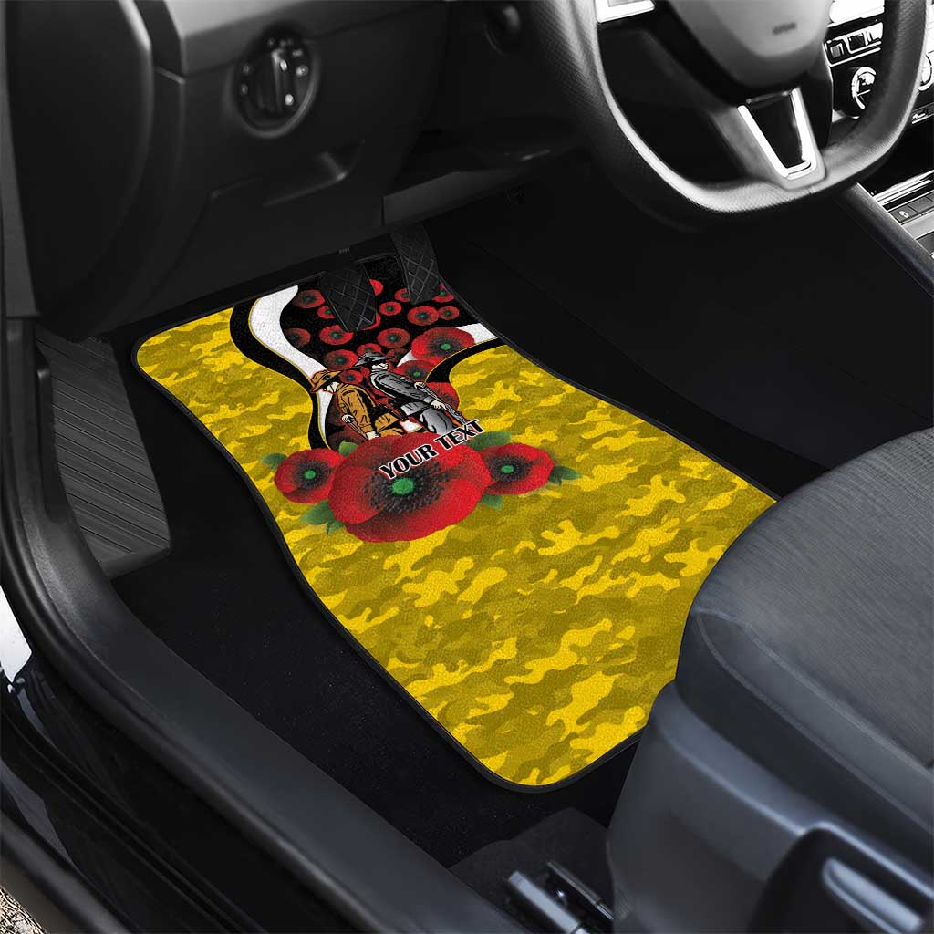Richmond Tigers ANZAC Personalised Car Mats Lest We Forget Poppy Camo