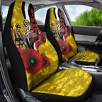 Richmond Tigers ANZAC Personalised Car Seat Cover Lest We Forget Poppy Camo