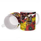 Richmond Tigers ANZAC Personalised Ceramic Mug Lest We Forget Poppy Camo