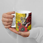 Richmond Tigers ANZAC Personalised Ceramic Mug Lest We Forget Poppy Camo