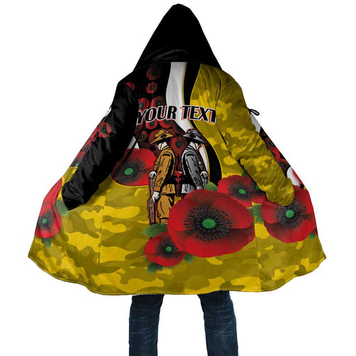 Richmond Tigers ANZAC Personalised Cloak Lest We Forget Poppy Camo