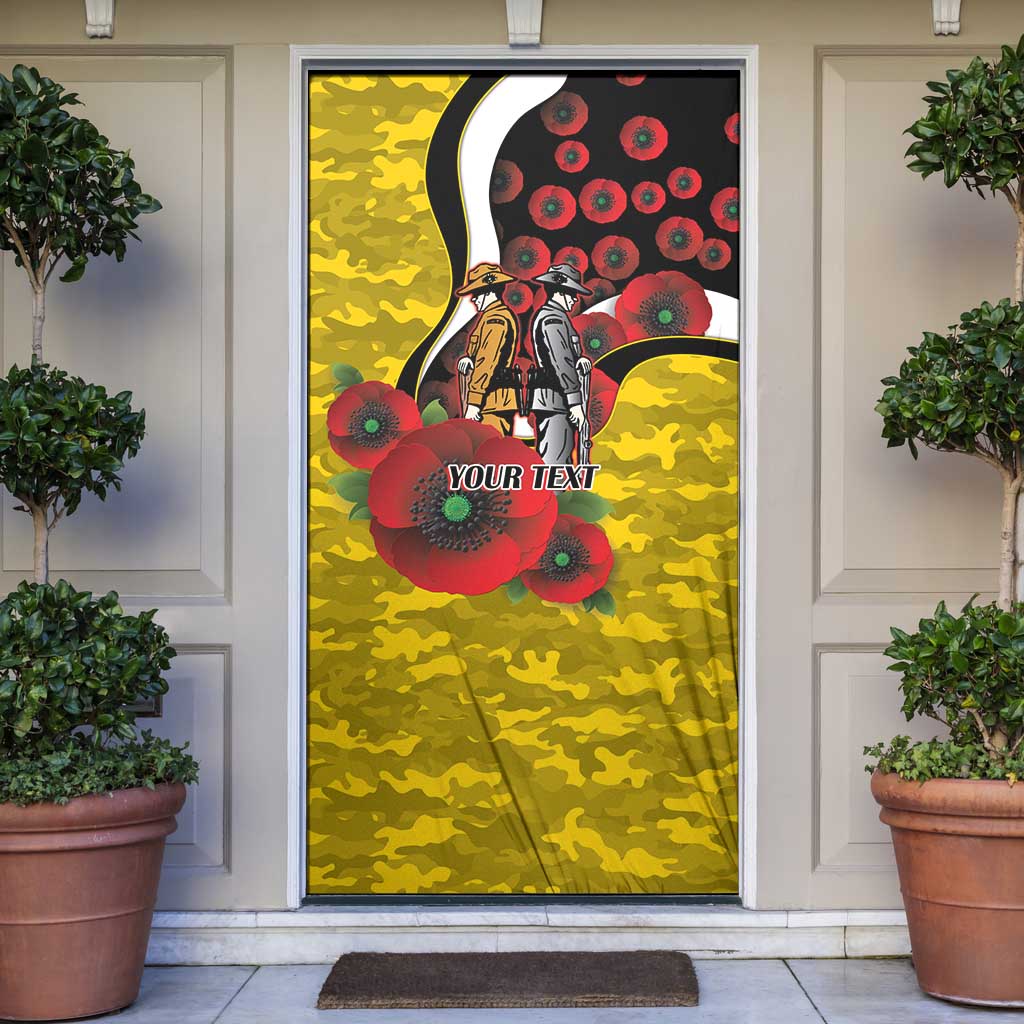 Richmond Tigers ANZAC Personalised Door Cover Lest We Forget Poppy Camo