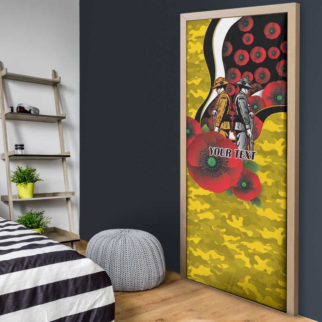 Richmond Tigers ANZAC Personalised Door Cover Lest We Forget Poppy Camo