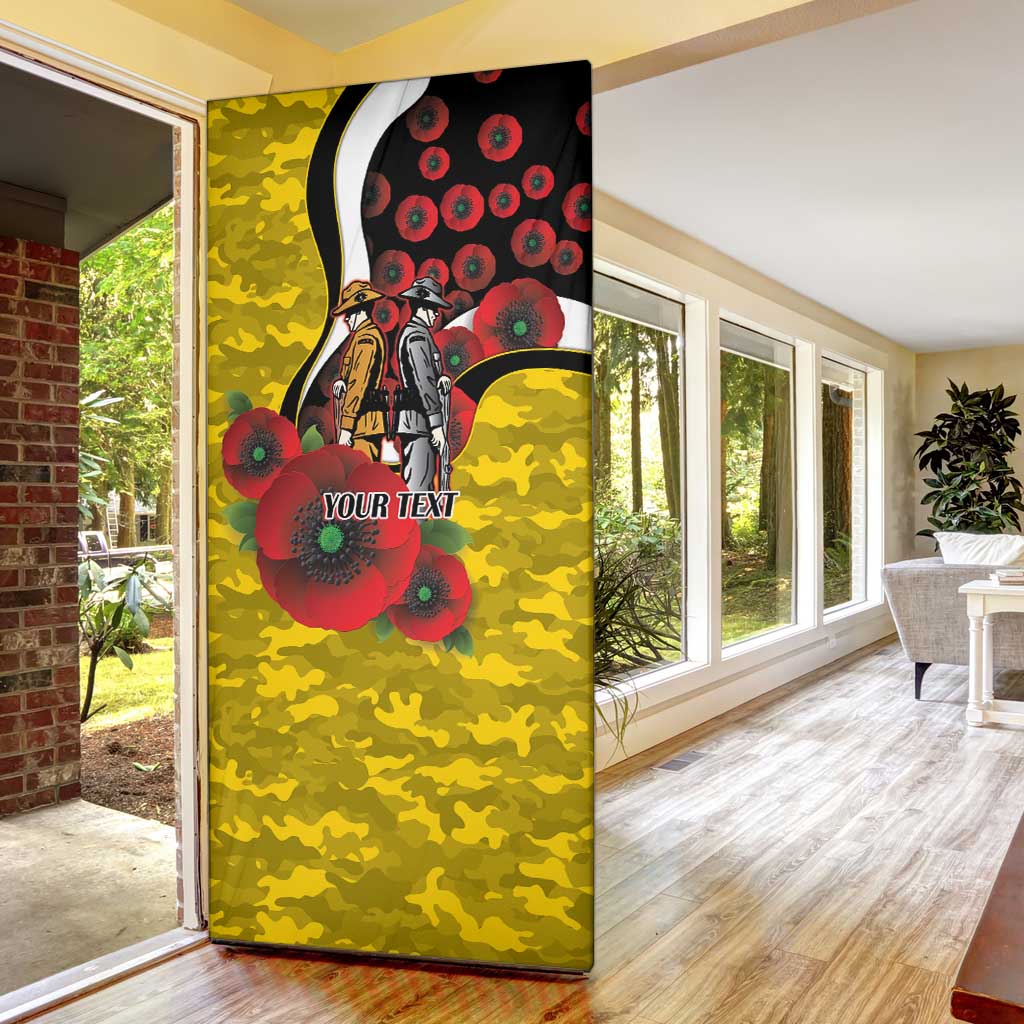 Richmond Tigers ANZAC Personalised Door Cover Lest We Forget Poppy Camo