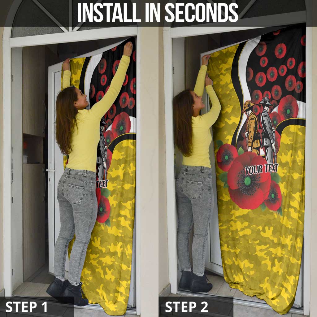 Richmond Tigers ANZAC Personalised Door Cover Lest We Forget Poppy Camo