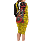 Richmond Tigers ANZAC Personalised Family Matching Long Sleeve Bodycon Dress and Hawaiian Shirt Lest We Forget Poppy Camo