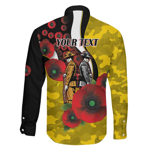 Richmond Tigers ANZAC Personalised Family Matching Puletasi and Hawaiian Shirt Lest We Forget Poppy Camo