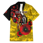 Richmond Tigers ANZAC Personalised Family Matching Summer Maxi Dress and Hawaiian Shirt Lest We Forget Poppy Camo