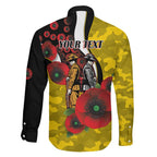 Richmond Tigers ANZAC Personalised Family Matching Summer Maxi Dress and Hawaiian Shirt Lest We Forget Poppy Camo