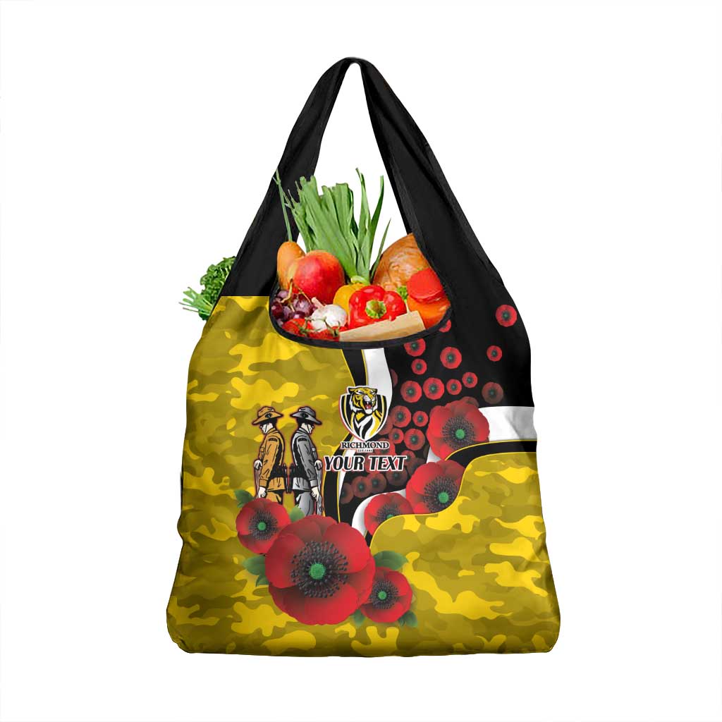 Richmond Tigers ANZAC Personalised Grocery Bag Lest We Forget Poppy Camo