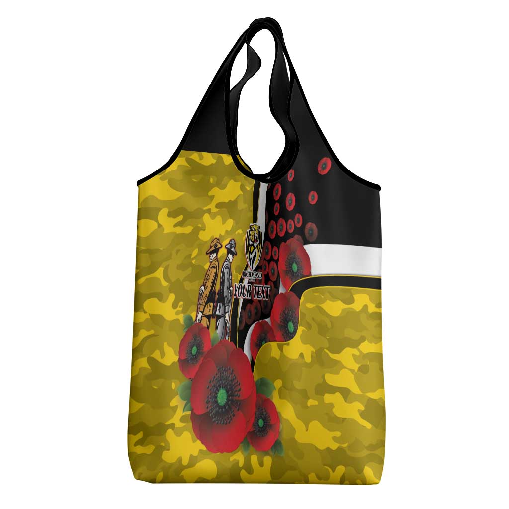 Richmond Tigers ANZAC Personalised Grocery Bag Lest We Forget Poppy Camo