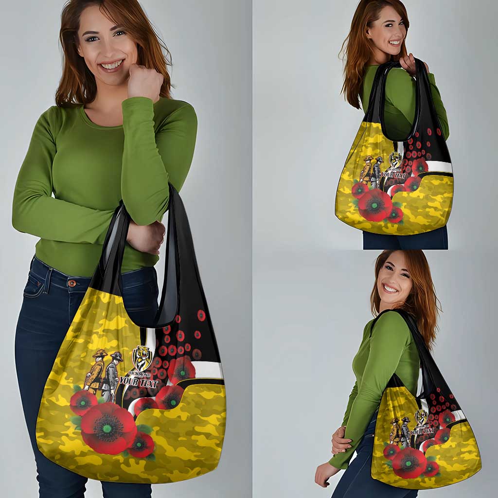 Richmond Tigers ANZAC Personalised Grocery Bag Lest We Forget Poppy Camo