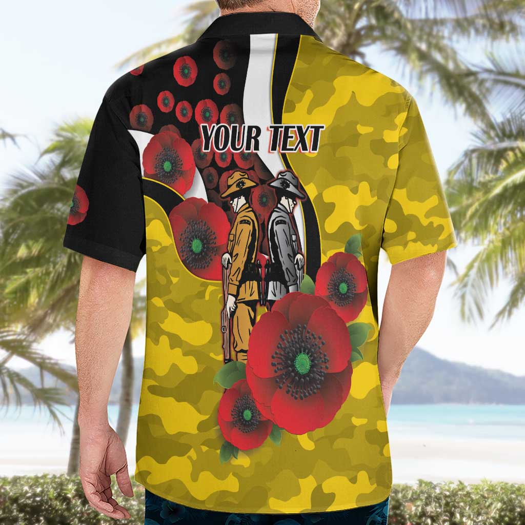 Richmond Tigers ANZAC Personalised Hawaiian Shirt Lest We Forget Poppy Camo