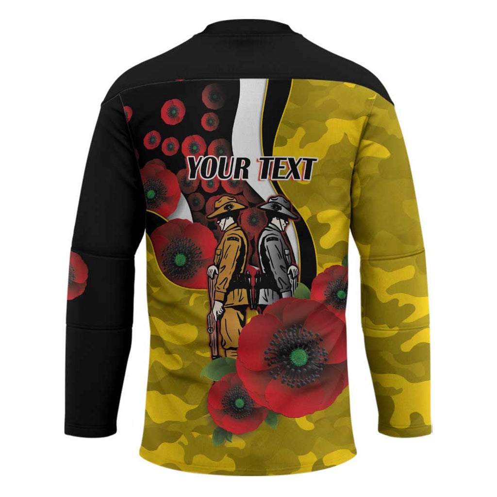 Richmond Tigers ANZAC Personalised Hockey Jersey Lest We Forget Poppy Camo