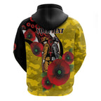 Richmond Tigers ANZAC Personalised Hoodie Lest We Forget Poppy Camo