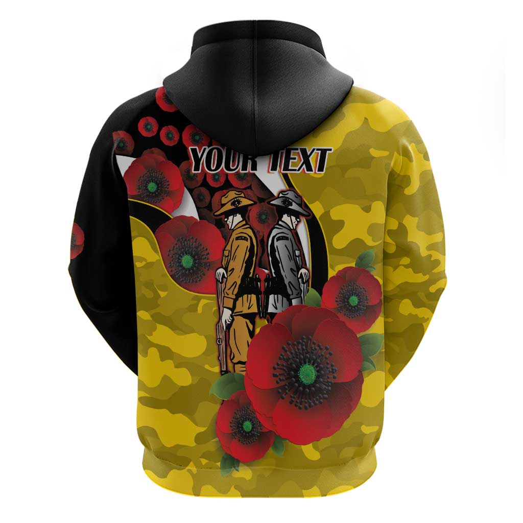 Richmond Tigers ANZAC Personalised Hoodie Lest We Forget Poppy Camo