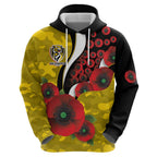 Richmond Tigers ANZAC Personalised Hoodie Lest We Forget Poppy Camo