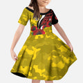 Richmond Tigers ANZAC Personalised Kid Short Sleeve Dress Lest We Forget Poppy Camo