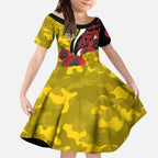 Richmond Tigers ANZAC Personalised Kid Short Sleeve Dress Lest We Forget Poppy Camo