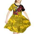 Richmond Tigers ANZAC Personalised Kid Short Sleeve Dress Lest We Forget Poppy Camo