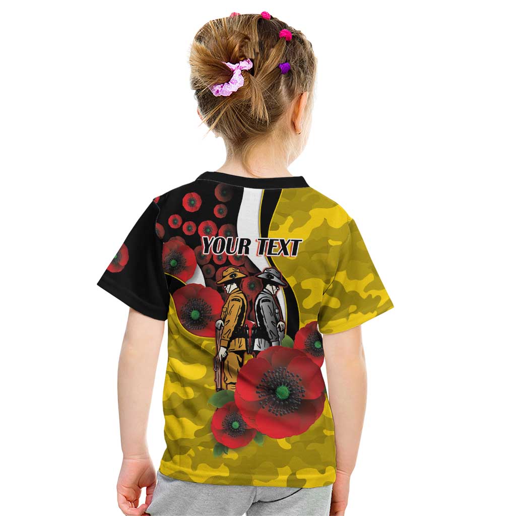 Richmond Tigers ANZAC Personalised Kid T Shirt Lest We Forget Poppy Camo