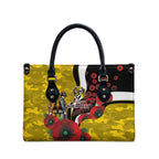 Richmond Tigers ANZAC Personalised Leather Bag Lest We Forget Poppy Camo