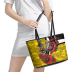 Richmond Tigers ANZAC Personalised Leather Tote Bag Lest We Forget Poppy Camo
