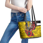 Richmond Tigers ANZAC Personalised Leather Tote Bag Lest We Forget Poppy Camo