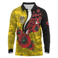 Richmond Tigers ANZAC Personalised Long Sleeve Polo Shirt Lest We Forget Poppy Camo