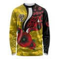 Richmond Tigers ANZAC Personalised Long Sleeve Shirt Lest We Forget Poppy Camo